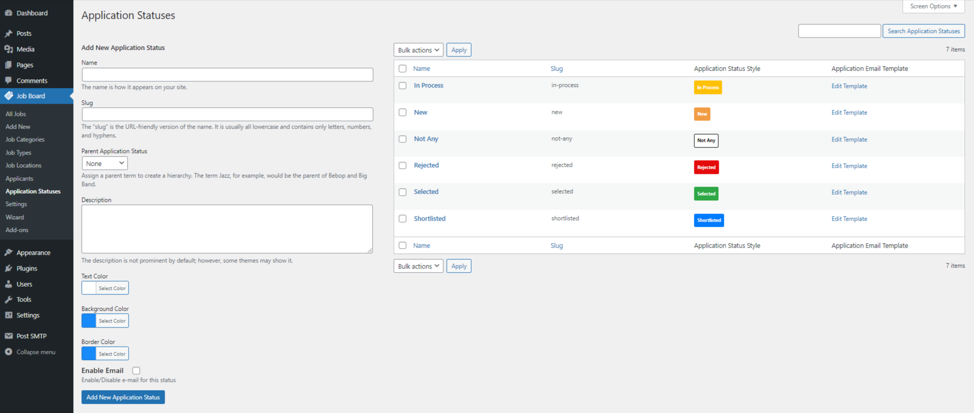 Add Custom Application Status Email