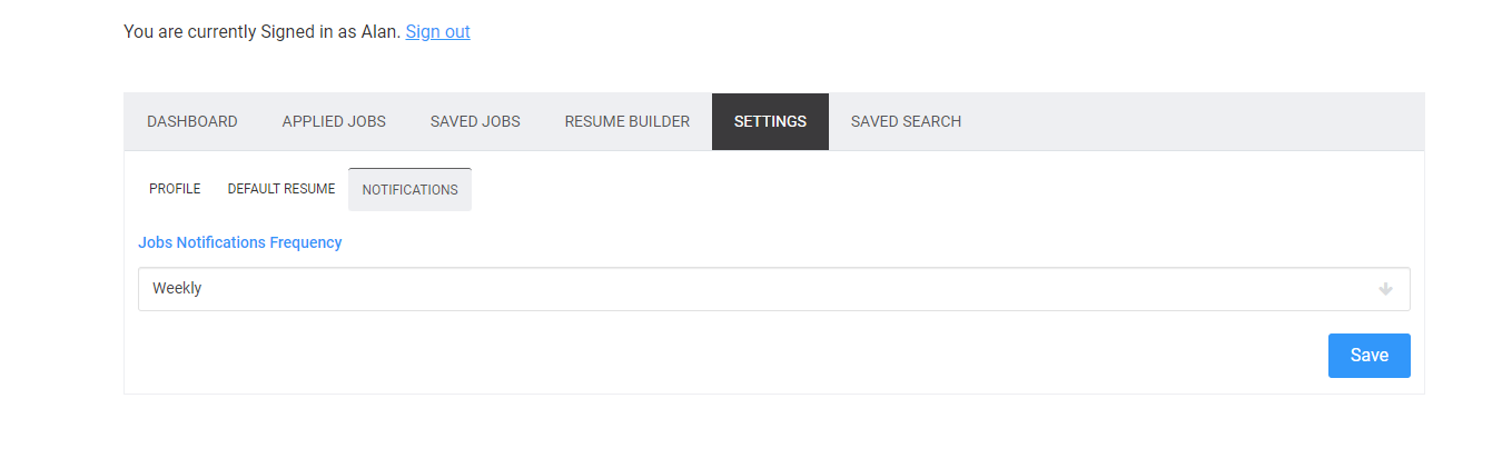 Set Frequency for Job Alerts