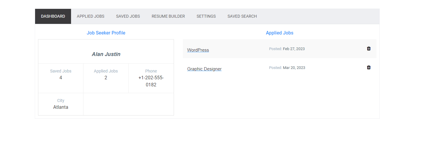Job Seeker Dashboard